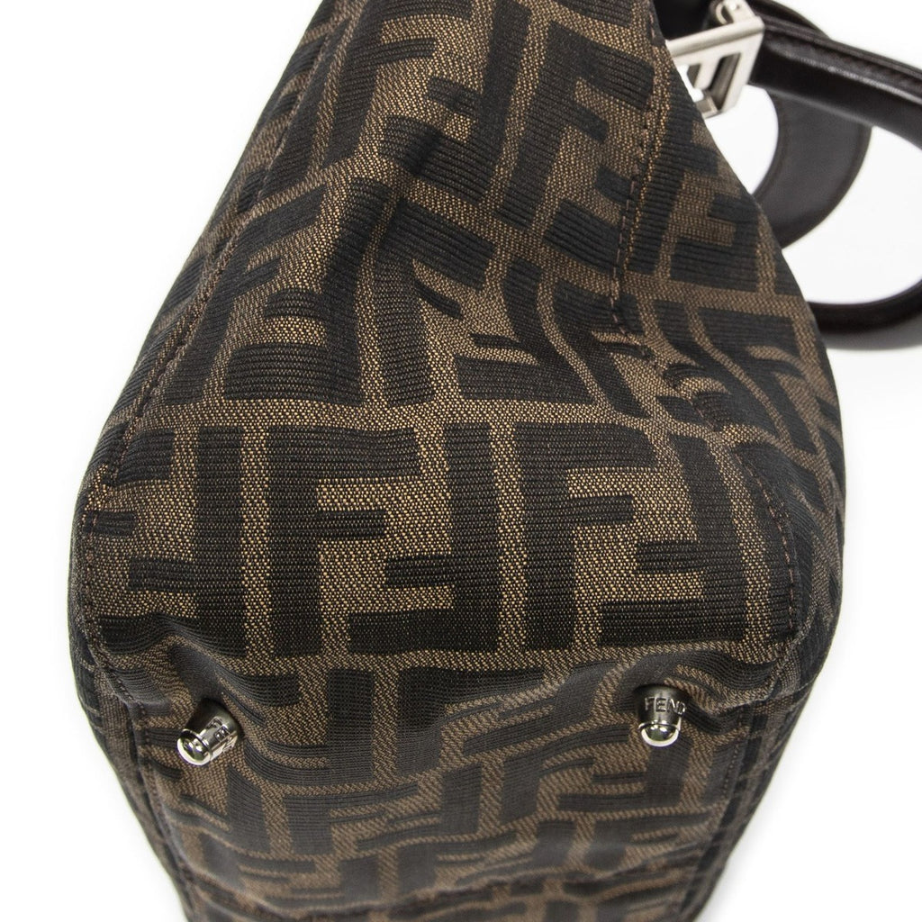 Fendi Small Shopping Tote Brown Zucca Canvas — view 8