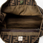 Fendi Small Shopping Tote Brown Zucca Canvas — view 9
