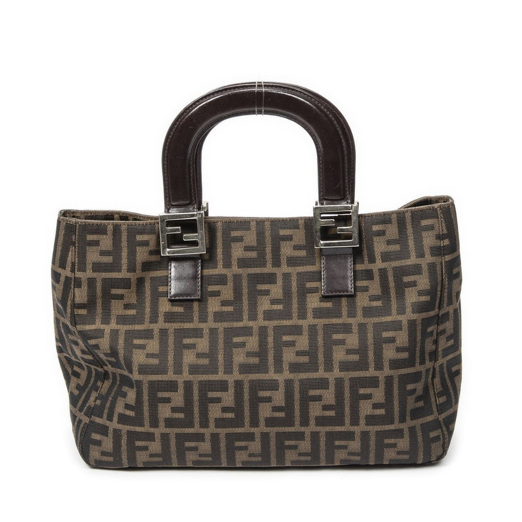 Fendi Small Shopping Tote Brown Zucca Canvas