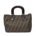 Fendi Small Shopping Tote Brown Zucca Canvas