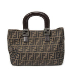 Fendi Small Shopping Tote Brown Zucca Canvas