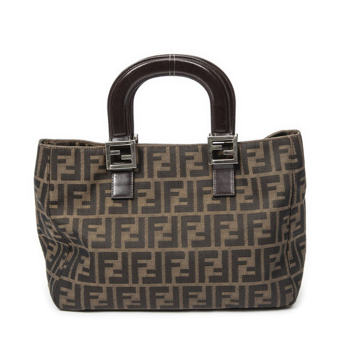 Fendi Small Shopping Tote Brown Zucca Canvas