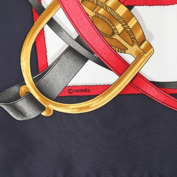 Hermes Carre 90 Large Keynote Crano Manege Scarf Navy — view 3