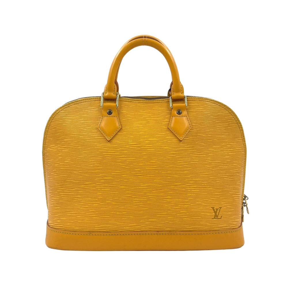 Louis Vuitton Alma Epi Tassili Yellow Leather Handbag Gold