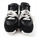 Hermes Hip Hop H Logo Lace Up Leather High Cut Sneakers Black 37 — view 3