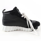 Hermes Hip Hop H Logo Lace Up Leather High Cut Sneakers Black 37 — view 5