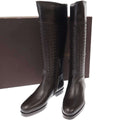 Bottega Veneta Intrecciato Leather Long Boots Brown 36