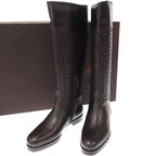 Bottega Veneta Intrecciato Leather Long Boots Brown 36