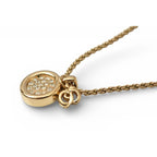 Christian Dior Necklace Vintage Logo Circle Rhinestone — view 4