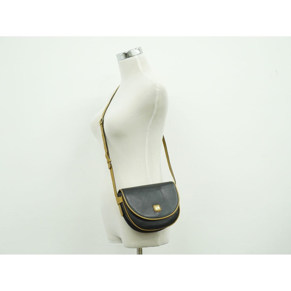 Celine Leather Shoulder Bag Pochette Black — view 6