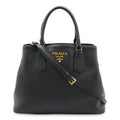Prada Tote 2-Way Shoulder Bag Leather Black Gold Hardware 1 Ba239