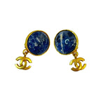 Chanel with Comment CC Logo Marblestone Earrings — view 4