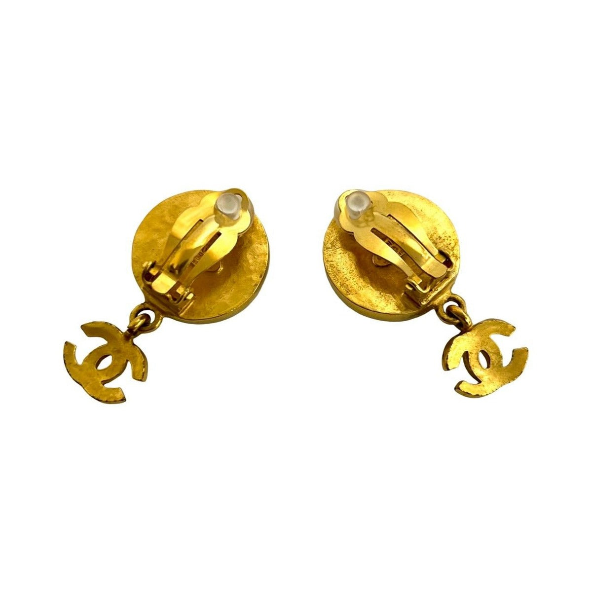 Chanel with Comment CC Logo Marblestone Earrings — view 5