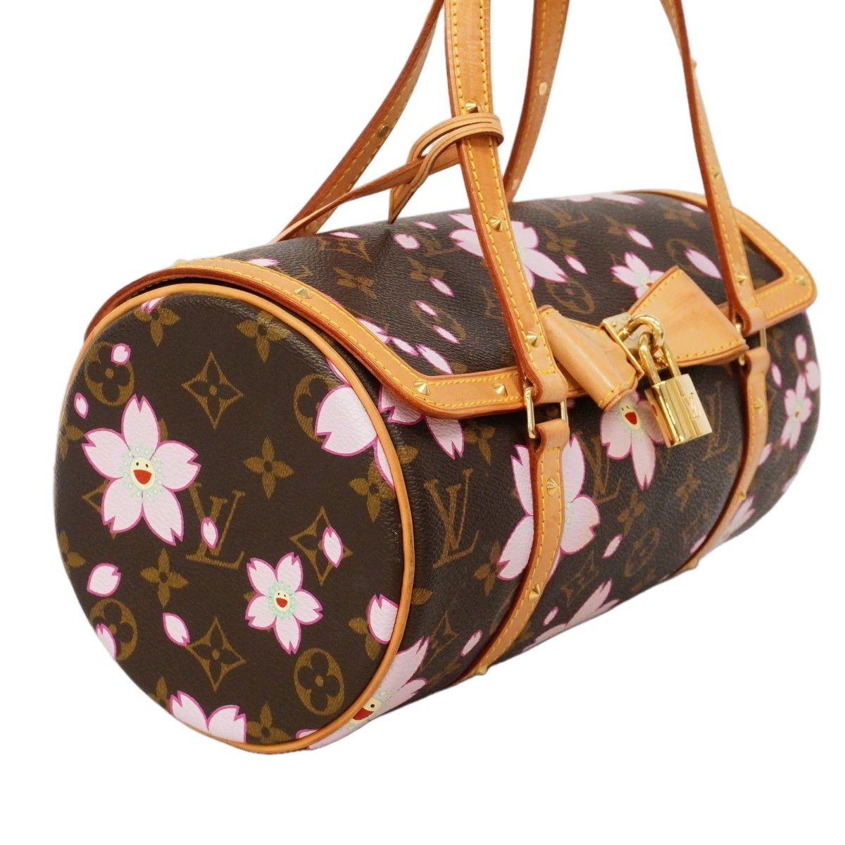 Louis Vuitton Handbag Monogram Cherry Blossom Takashi Murakami Papillon Brown — view 2