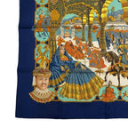 Hermes Carre 90 Silk Scarf Splendeur Des Maharajas Splendor Navy — view 5