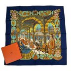 Hermes Carre 90 Silk Scarf Splendeur Des Maharajas Splendor Navy