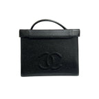 Chanel CC Logo Matte Caviar Leather 2-Way Shoulder Bag — view 3