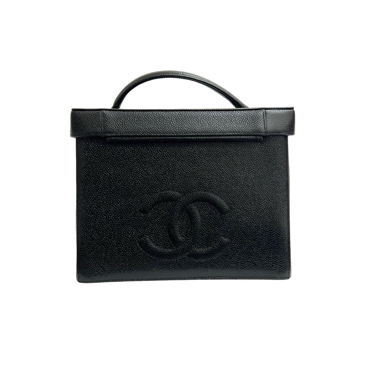 Chanel CC Logo Matte Caviar Leather 2-Way Shoulder Bag — view 3