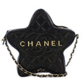 Chanel Cruise Collection Star Quilted Chain Shoulder Bag CC Logo Black KH