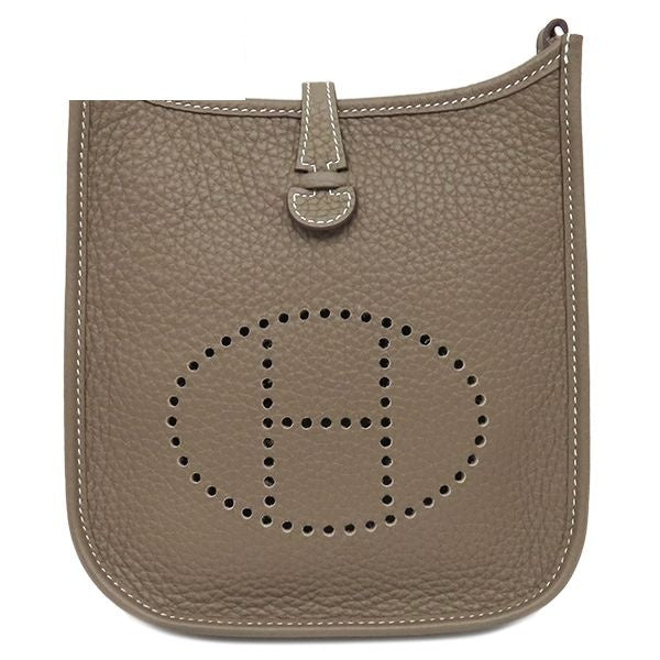 Hermes Shoulder Bag Evelyne TPM 16 Long Amazon Taurillon Clemence Etoupe Indigo