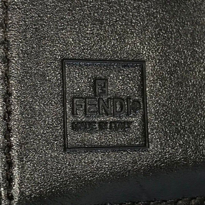 Fendi Zucca Trifold Wallet Compact FF Plate Canvas Leather Brown — view 9