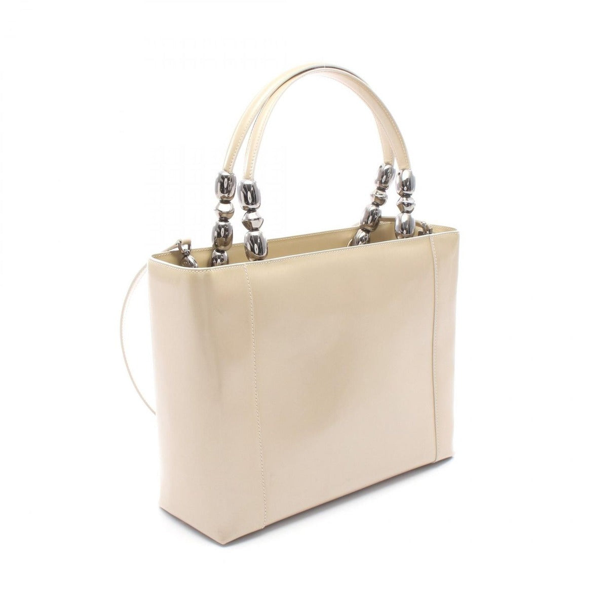 Dior Handbag Maris Pearl Beige Patent Leather 2-Way — view 2