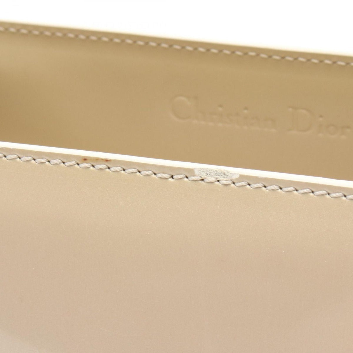 Dior Handbag Maris Pearl Beige Patent Leather 2-Way — view 5