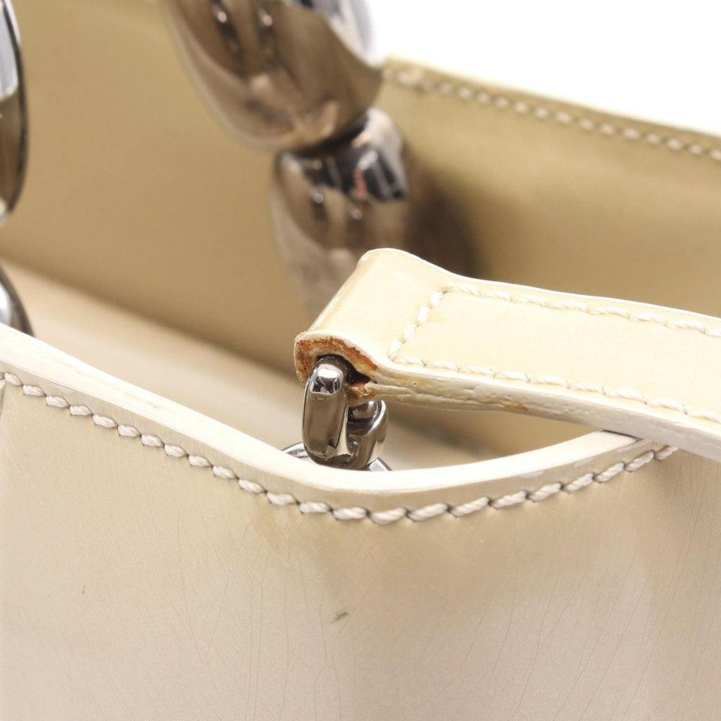 Dior Handbag Maris Pearl Beige Patent Leather 2-Way — view 7