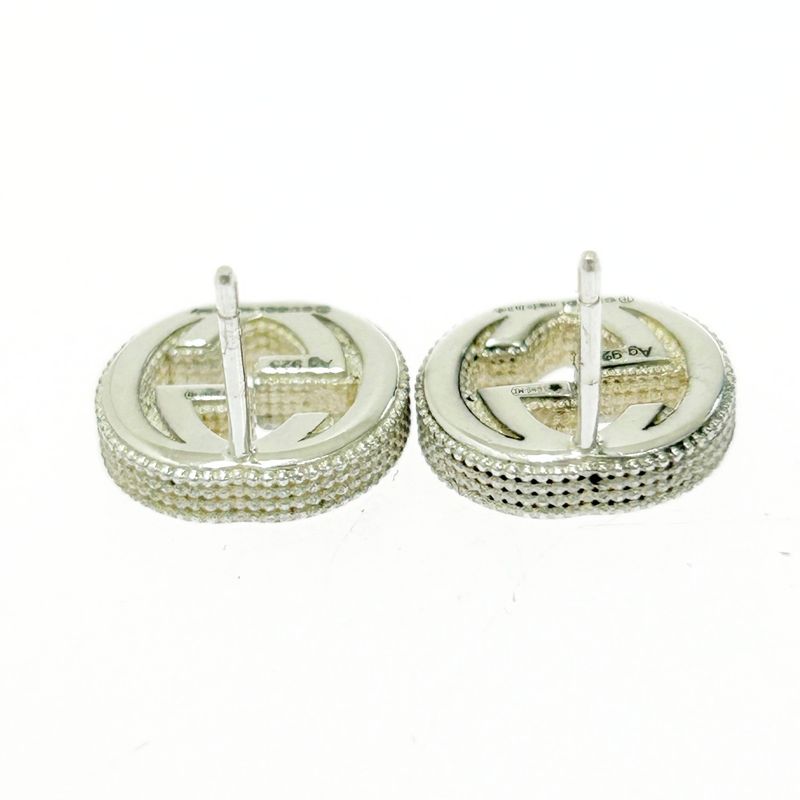 Gucci Silver Interlocking G Earrings 5.7 925 Engraved — view 8