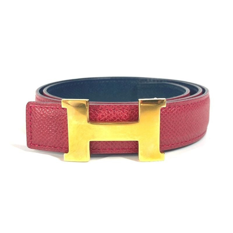 Hermes Belt H Constance Mini Leather Red and Navy