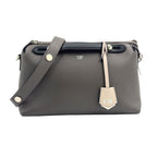 Fendi by the Way 2-Way Shoulder with Initials Leather Gray Black Light Beige