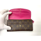 Louis Vuitton Monogram Portefeuille Emilie Zipper Long Wallet Brown — view 7