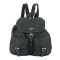 Prada Tessuto Nylon Triangle Logo Leather Backpack