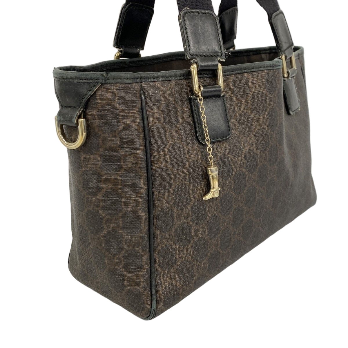 Gucci Tote GG Supreme Black Brown Gold — view 2