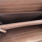 Gucci Diana Bamboo GG Supreme Leather Beige Brown Round Zipper Long — view 3