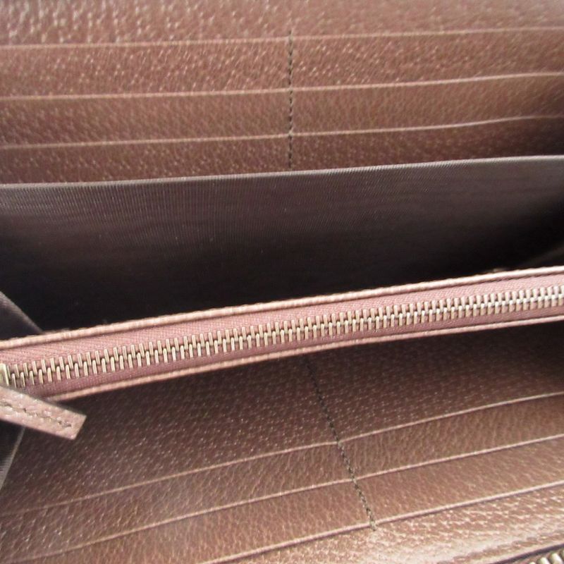 Gucci Diana Bamboo GG Supreme Leather Beige Brown Round Zipper Long — view 3