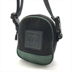 Chanel CC Logo Sports Line Shoulder Bag 2-Way Nylon Canvas Black Green — view 3