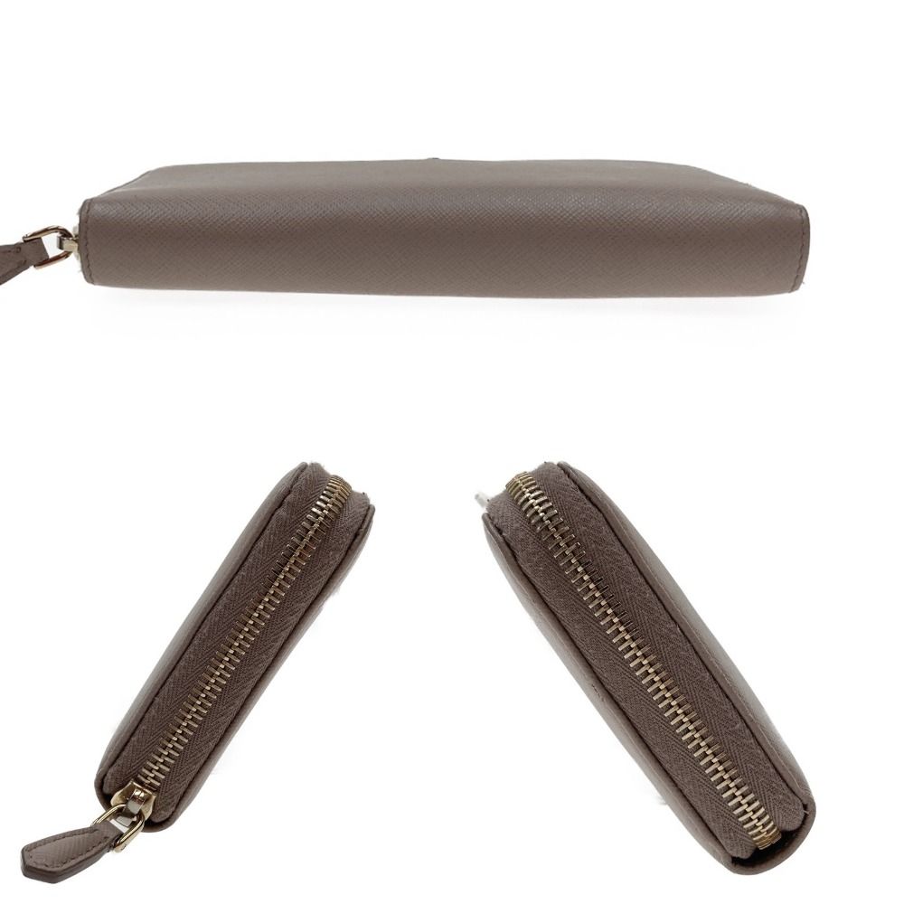 Prada Saffiano Long Wallet Round Zipper 1 Ml506 Beige — view 3