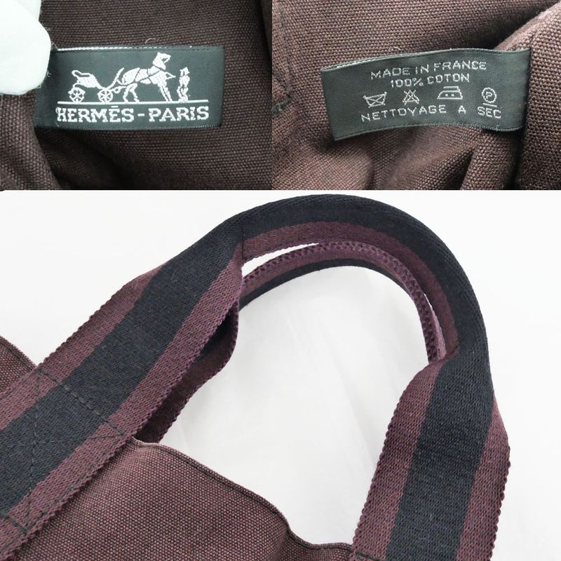 Hermes New Fourre Tout Cabas Handbag Tote Brown Marron Bold Black — view 7