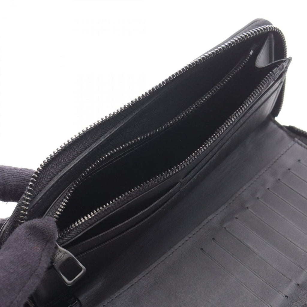 Louis Vuitton Round Wallet Zippy Vertical Noir Black Leather — view 4