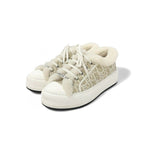 Christian Dior Walkn Sneakers Shoes Fabric Mouton Beige White Logo