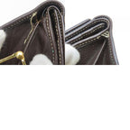 Loewe Trifold Wallet Suede Leather Khaki Brown Gold Hardware Anagram Clasp — view 9