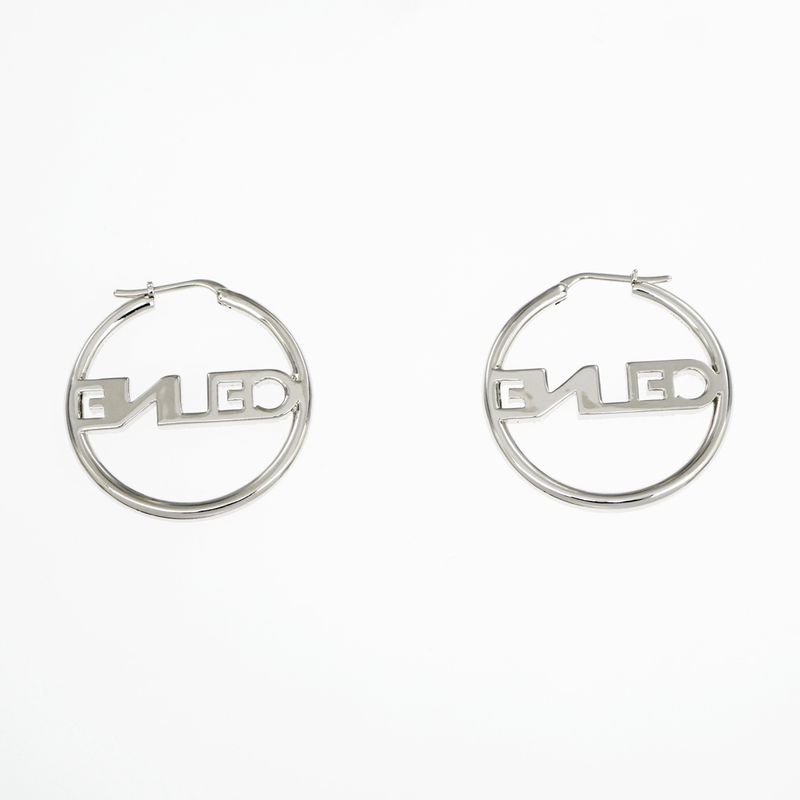 Celine Earrings Hoop Crystal Silver Color Pair Accessories — view 3
