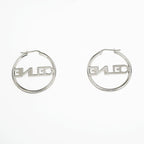 Celine Earrings Hoop Crystal Silver Color Pair Accessories — view 3