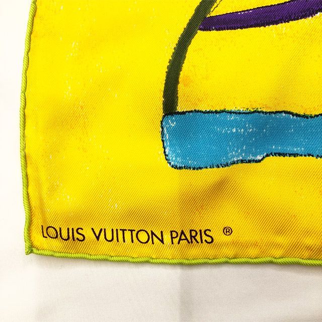 Louis Vuitton Large Scarf William Wilson Silk Yellow Lime — view 7