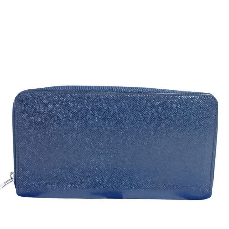 Louis Vuitton Wallet Zippy Organizer Blue Marine Taiga Zip Around Travel Case