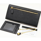 Prada Zipper Long Wallet With Pass Case And Coin Purse In Sapphiano Fiocco Calf — view 2