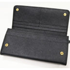 Prada Zipper Long Wallet With Pass Case And Coin Purse In Sapphiano Fiocco Calf — view 3