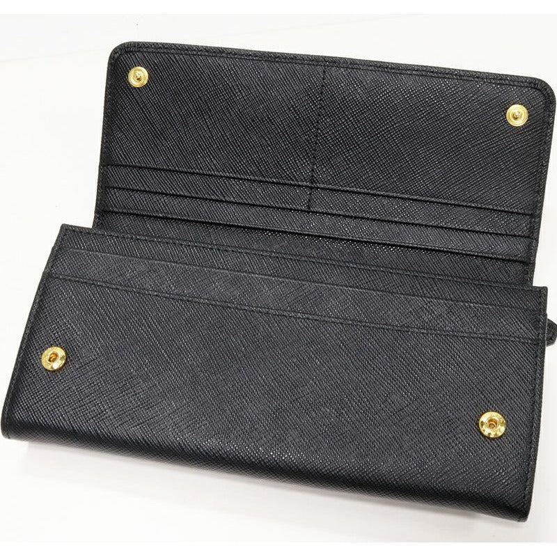 Prada Zipper Long Wallet With Pass Case And Coin Purse In Sapphiano Fiocco Calf — view 3