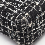 Chanel Shoulder Bag Quilted Top Handle Mini Flap Black White Fabric — view 7
